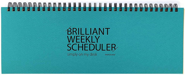 Brilliant 2021 Blue Wirebound Undated Weekly Planner Pad Scheduler (12 x 4.4 inches) - PAPERIAN