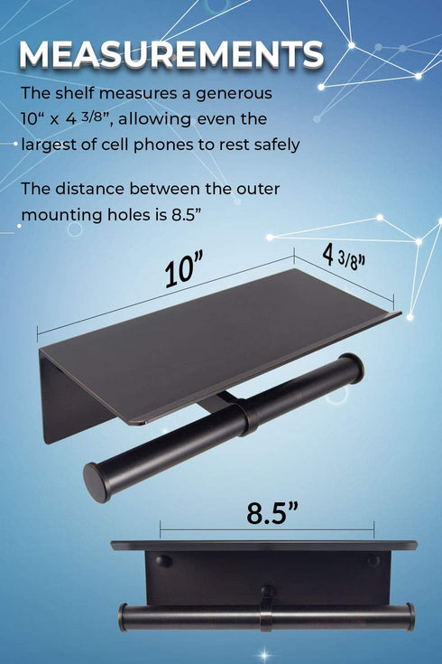 Neater Nest Modern Reversible Toilet Paper Holder with Phone Shelf - Oil Rubbed Bronze