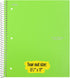 Five Star Spiral Notebooks, 3 Subject, 150 Sheets College Ruled Paper, 11" x 8-1/2", 2 Pack, Gray Lime (38819)