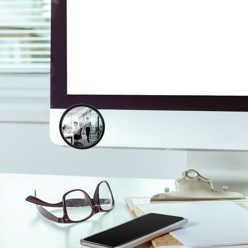 FdcZeyxior 2 2.2" Pcs Office Desk Cubicle Mirror, Wide Angle Convex Rear View Mirror, Stick-On Adjustable Monitor