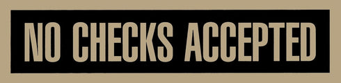 Headline Sign 9377 Self-Stick Sign, No Checks Accepted, 2 Inches by 8 Inches