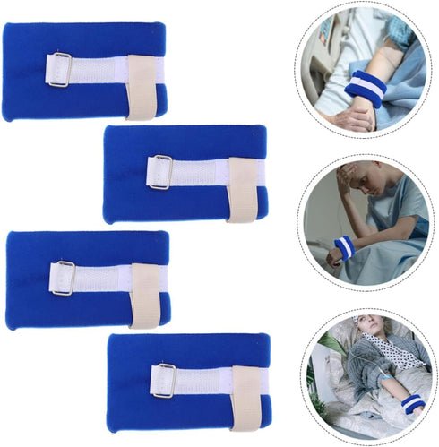 Ipetboom 4pcs Medical Straps for Fixation Straps for Wrist and Ankle Safe and Practical Nursing Supplies for Patients