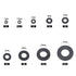 Nylon Flat Washer Assortment Set, 600 Pieces in 9 Sizes - M2 to M12, Black