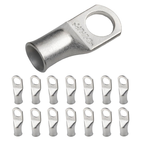 SELTERM 15pcs 1/0 AWG 1/2" Stud UL Marine Grade Battery Terminal Connectors - Tinned Copper Cable Lugs