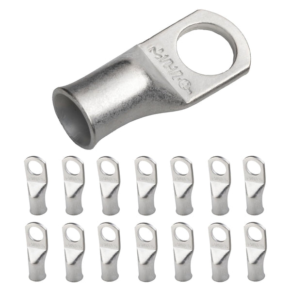 SELTERM 15pcs 1/0 AWG 1/2" Stud UL Marine Grade Battery Terminal Connectors - Tinned Copper Cable Lugs