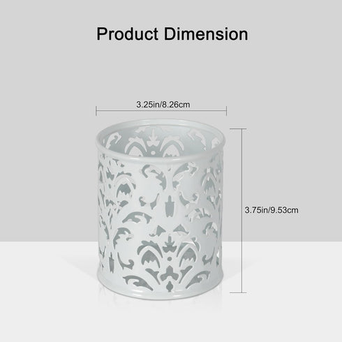 EasyPAG Metal Round Pencil Holder 2 Pack - White Pen Cup Organizers for Desk