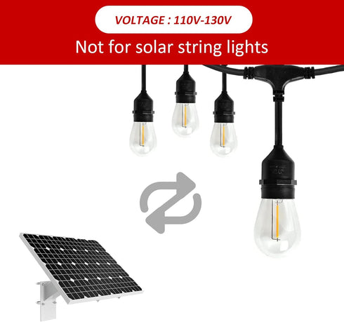 24-Pack String Light Bulbs, S14 Outdoor Waterproof Replacement Bulb, E26 Base, 1W 120V, 2700K Warm White