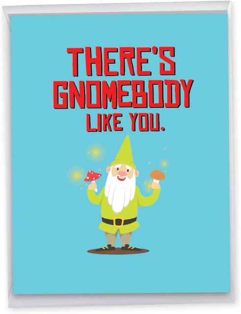 The Best Card Company Big Funny Birthday Paper Card 8.5 x 11 Inch with Envelope - Jumbo Garden Gnomes