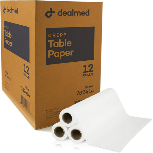 14" 125', 12 Dealmed Medical Exam Table Paper Roll | Disposable Covers for Doctors, Physicians, Diaper Changing