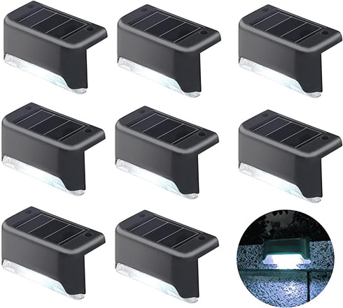 Solar Pool Light Cold White, 8 Pack Waterproof LED Deck Lights for Outdoor Pathway, Stairs, Fence