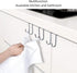 4 Pack Over Cabinet Drawer Double Hooks, Stainless Steel Narrow Door Hook for Kitchen, Bathroom, and Wardrobe Door