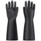 Thick Chemical Resistant Rubber Gloves - Waterproof Heavy Duty Cleaning Gloves, 18" Black Safety Work Gloves, XL