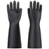 Thick Chemical Resistant Rubber Gloves - Waterproof Heavy Duty Cleaning Gloves, 18" Black Safety Work Gloves, XL