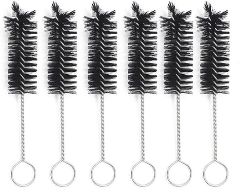 6 Piece 65mm Mini Short Soft Nylon Brush Cleaner for Glass Tube Cleaning Tools
