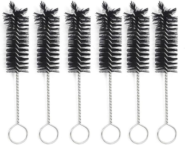 6 Piece 65mm Mini Short Soft Nylon Brush Cleaner for Glass Tube Cleaning Tools