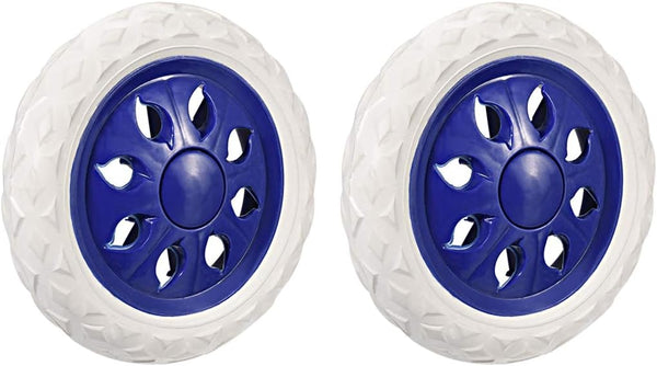 uxcell Shopping Cart Wheel Replacement 6.5 Inch Dia Rubber Foaming Blue 2pcs