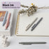 5pcs FIOVER Gel Pens Quick Dry Ink Pens Fine Point Premium Retractable Rolling Ball Gel Pens Black Ink Smooth Writing