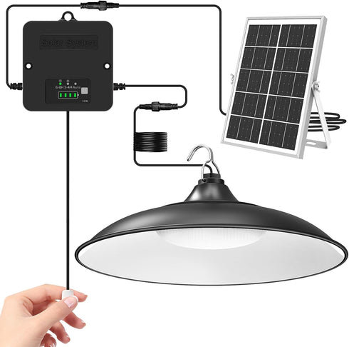 Solar Shed Light Indoor Outdoor, 2000LM Daytime Available Pendant Light with Pull