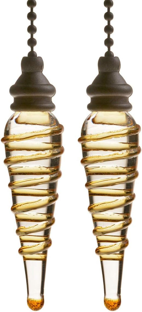 2Pcs Ceiling Fan Pull Chain Set, Decorative 12" Bronze Chains with Spiral