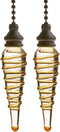 2Pcs Ceiling Fan Pull Chain Set, Decorative 12" Bronze Chains with Spiral