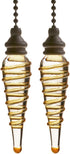 2Pcs Ceiling Fan Pull Chain Set, Decorative 12" Bronze Chains with Spiral