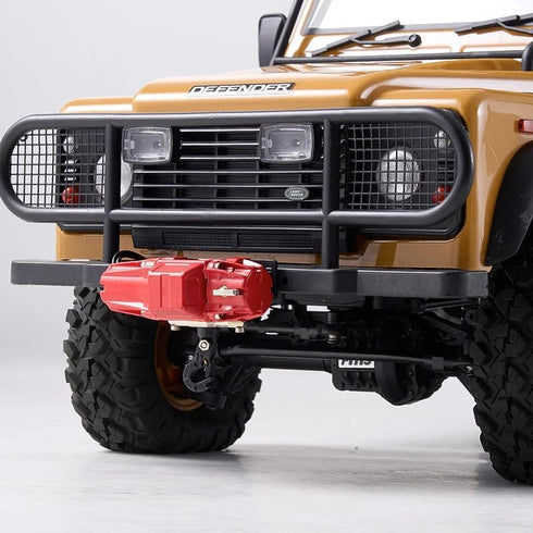 Winch Winch 1/10 FMS Metal Electric Single Electric Power DIY Modification for RC Crawler Car (Red) - Includes Remote