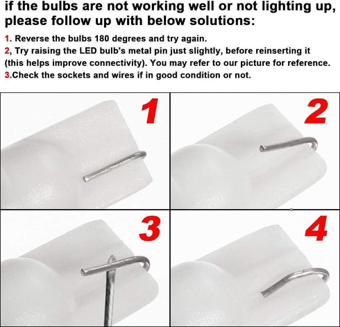 KAKEMONO T5 T10 Wedge Base 2W LED Bulb 10 Pack for 12V 24V Landscape Path Light, 6000K Daylight White