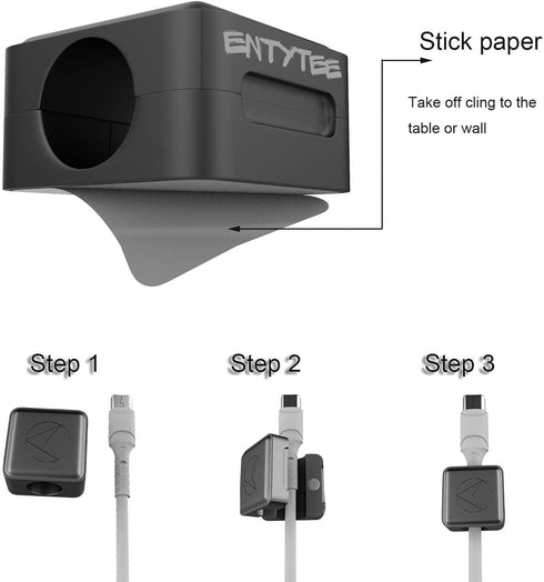 7 Pack Magnetic Cable Clips, Adjustable Cord Holder, Under Desk Cable Management, ENTYTEE Wire Organizer