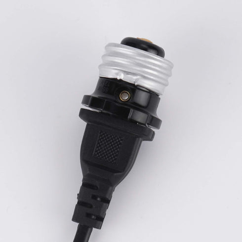DiCUNO UL Listed E26 to Polarized Outlet Socket Adapter, Standard E26 Base Light Bulb Converter Black
