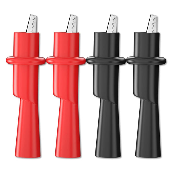 Goupchn 4PCS Multimeter Push on Insulated Alligator Clips Set for Electrical Testing