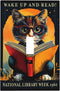 HTSAHKV Cat Reading Book Wall Plate Light Switch Cover Single Gang Outlet Faceplate
