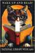 HTSAHKV Cat Reading Book Wall Plate Light Switch Cover Single Gang Outlet Faceplate