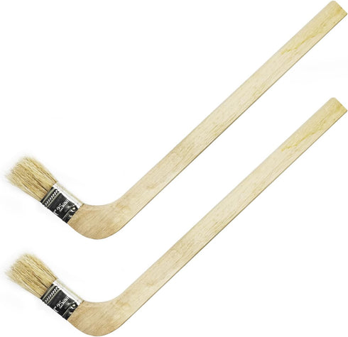 Wooden Handled Hog Bristle Radiator Paint Brush, 11" Long, 1" Brush Width (2 Pieces)
