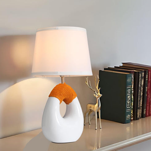 16 SOTTAE Boho Table Lamps Living Room Bedroom,Rattan Bohemian Ceramic Base,Farmhouse Desk Lamp Rustic Egg Design