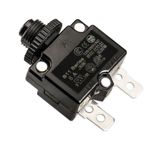 Baomain 8A Circuit Breaker, Thermal Overload Protector, S11 Series 125/250VAC/65VDC, Pack of 10