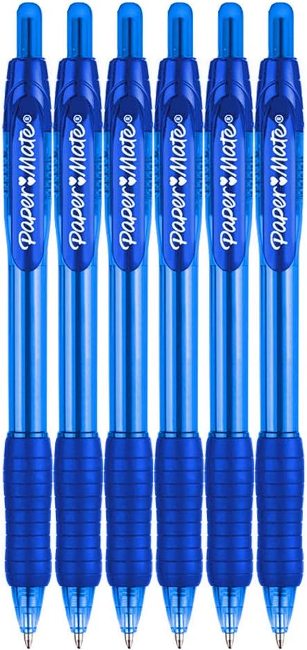 Paper Mate Profile Retractable Ballpoint Pens, 1.4mm Bold Point, 6-Count Blue for School and Office Supplies