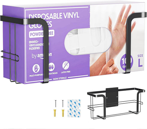 Wall Mount Glove Holder, Durable Metal Glove Box Dispenser, Organizer for Rubber Latex Gloves