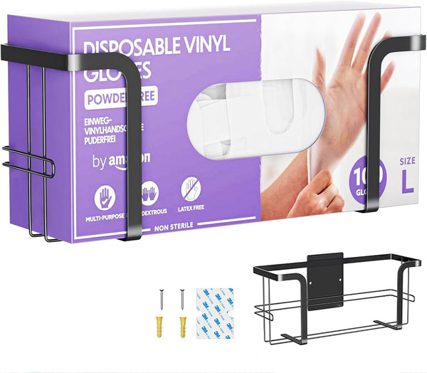 Wall Mount Glove Holder, Durable Metal Glove Box Dispenser, Organizer for Rubber Latex Gloves