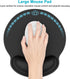 Ergonomic Mouse Pad with Wrist Rest Support, Memory Foam Computer Mouse Pad, Non-Slip Base, Black