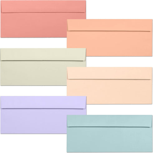 Business Envelopes, 120-Pack #10 Envelopes, 4 1/8 x 9 1/2 Inches in 6 Warm Pastel Colors
