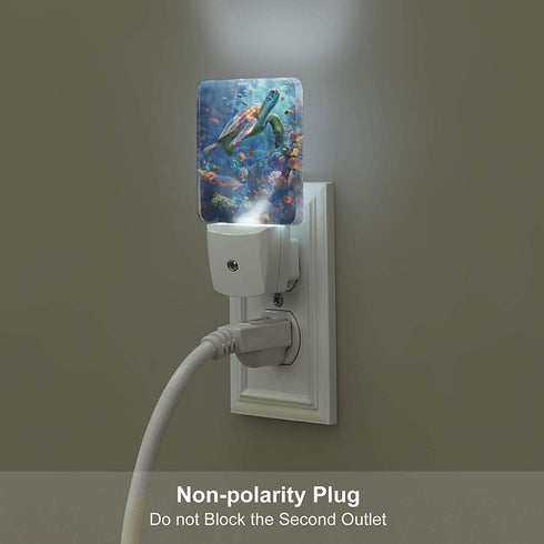 Bshuey Led Night Light, Sea Turtle Decorative Plug in Nightlights,with Smart Auto Dusk to Dawn Night Light for Bedroom