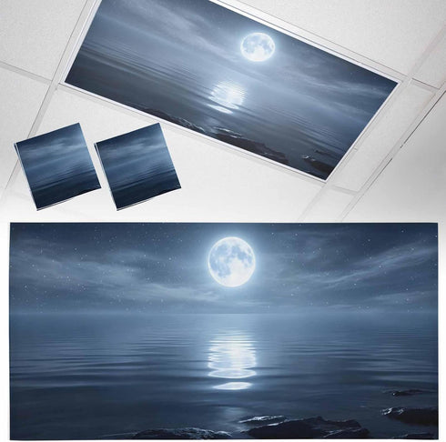 Yukro 2 Pack Night Ocean Fluorescent Light Covers for Ceiling Lights Natural Scenery