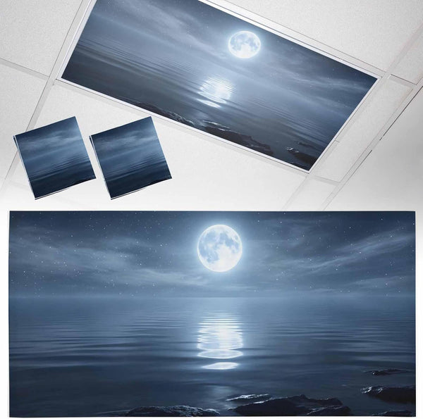 Yukro 2 Pack Night Ocean Fluorescent Light Covers for Ceiling Lights Natural Scenery