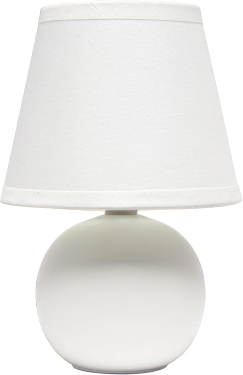 Simple Designs LT1196-OFF-2PK 8.66" 2-Pack Chic Little Globe Ceramic Table Lamp Set