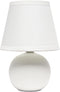 Simple Designs LT1196-OFF-2PK 8.66" 2-Pack Chic Little Globe Ceramic Table Lamp Set