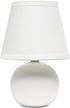 Simple Designs LT1196-OFF-2PK 8.66" 2-Pack Chic Little Globe Ceramic Table Lamp Set