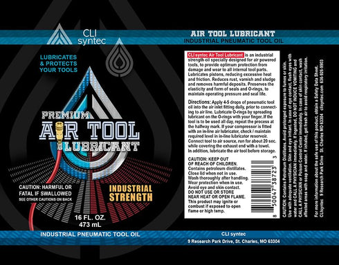 Air Tool Lubricant - Premium Industrial Pneumatic Tool Oil (16oz.)