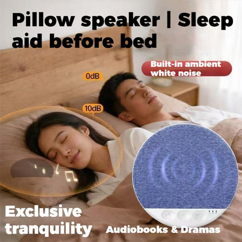 2026 5.4 (Green*1) New Bluetooth Pillow Speaker for Sleeping, Under Pillow Speaker Bluetooth with White Noise, Ultra