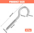 Yolev 6Pcs 304 Hammock Screw Hooks for Hanging Stainless Steel Eye Hooks Heavy Duty Screw in Hooks for Hanging Stand