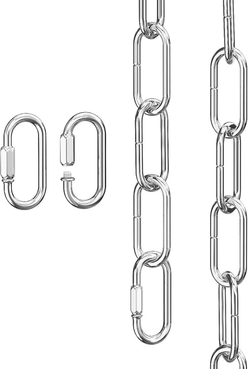 garini 6 Feet Silver Light Fixture Chain, Adjustable Metal Pendant Chandelier Chain